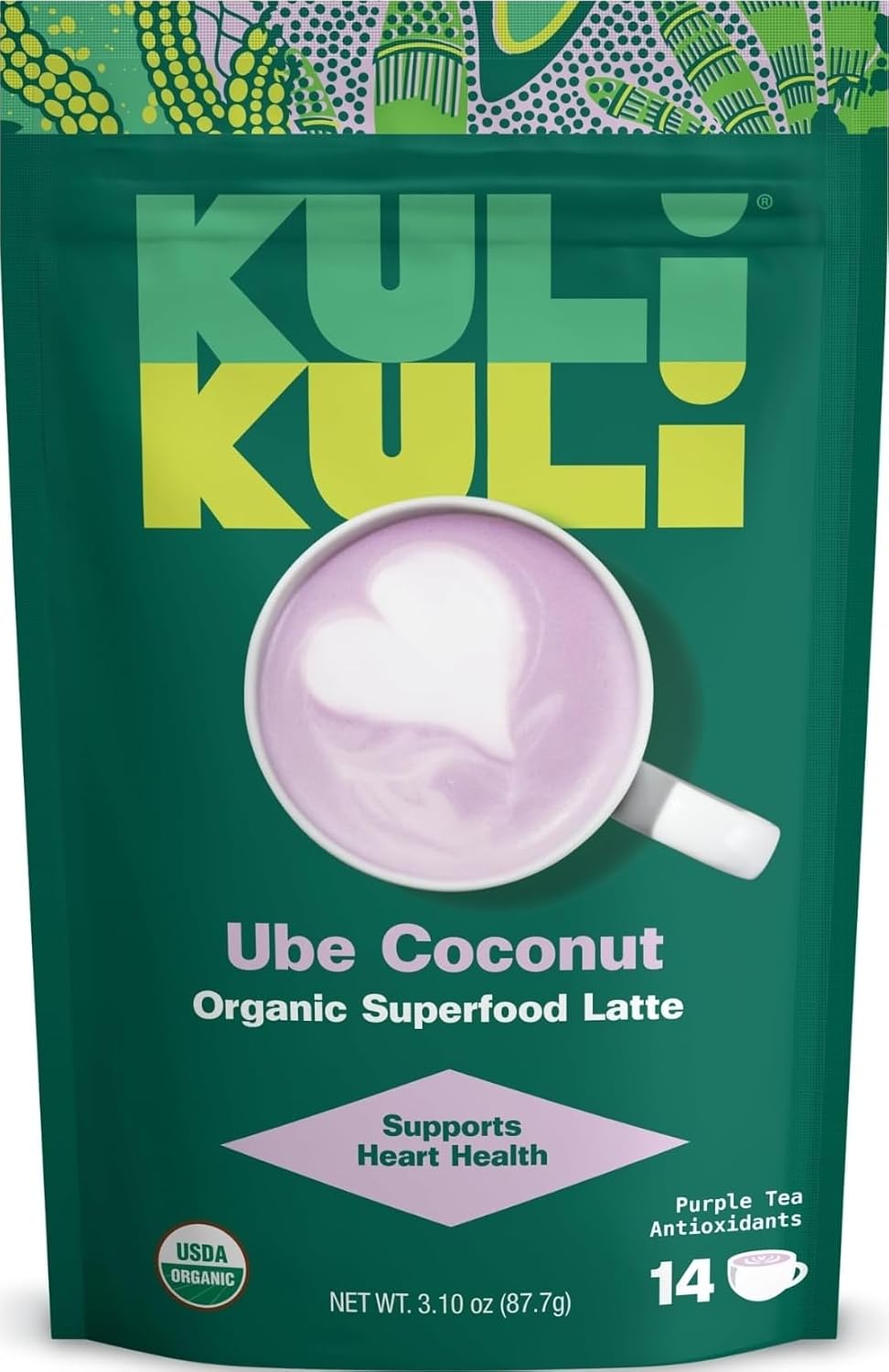Kuli Kuli Organic Moringa Powder Matcha Green Tea Latte - Lion's Mane