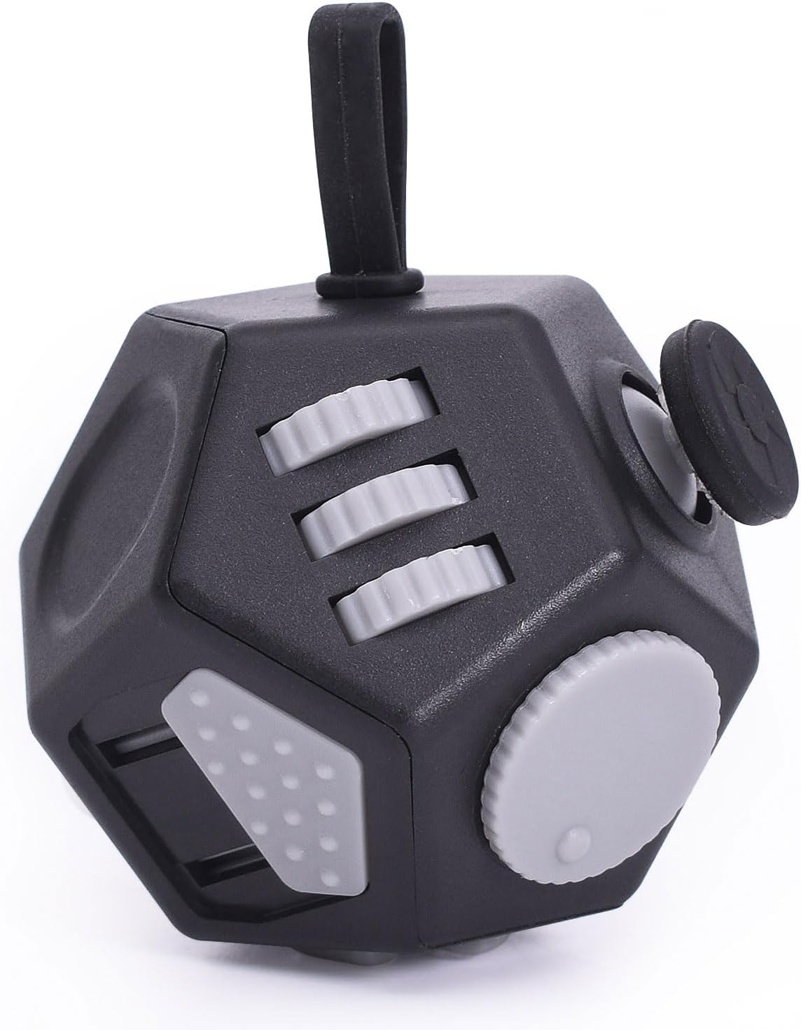 UOOEFUN Small Fidget Toys,12 Sided Fidget Toys,Mini Cube Toys Relief Stress,Autism and Anxiety Depression Anti for Kids Adults Improve Focus (Grey)