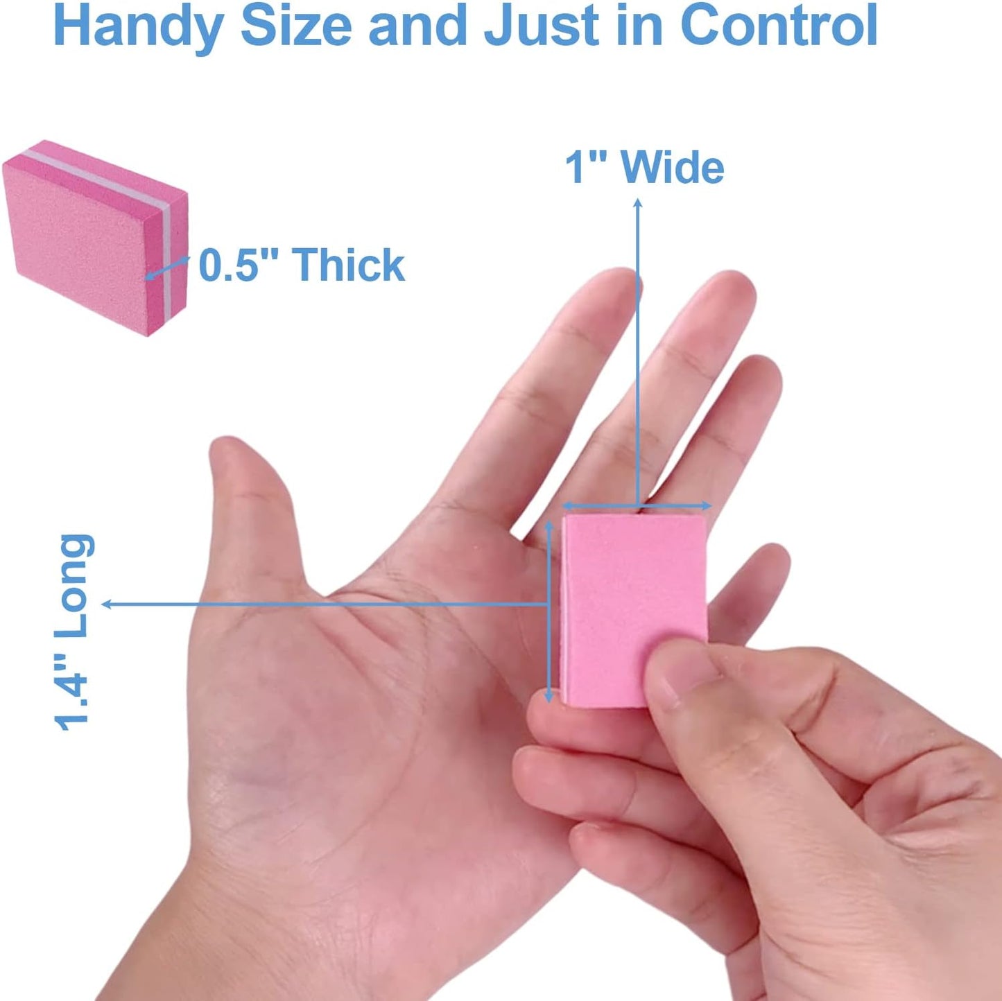 Nail Buffers (100 Pack), Mini Buffer Block Nail File for Acrylic and Natural Nails, 100/180 Grit Nail Buffer Block Bulk Buffing Blocks for Nail Buff Professional Manicure File Blocks Set Hot Pink