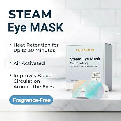 FACEMOON 30 Pack Self-Heating Steam Eye Masks for Dry Eyes: Moist Heat Warm Compress for Stye Fast Relief & Digital Eye Strain, Disposable Heated Eye Mask, No Microwave Needed, Unscented Travel Ready
