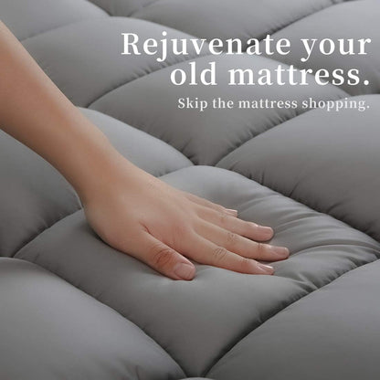 COONP Queen Mattress Topper, Extra Thick Pillowtop, Cooling and Plush Mattress Pad Cover Cotton Top Bed Topper Protector with 8-21 Inch Deep Pocket