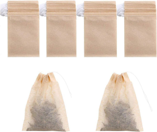 Disposable Drawstring Tea Filter Bags, 7 x 9cm Natural Color