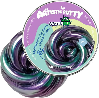 WATERELF Galaxy Putty Slime for Kids - Children's Day Gift, Fidget Sensory Artistic Therapy Putty Toys for Boys Girls Adults, Stress Relief Non-Sticky, 3.11 Inch 3.2 Oz – Golden/Red