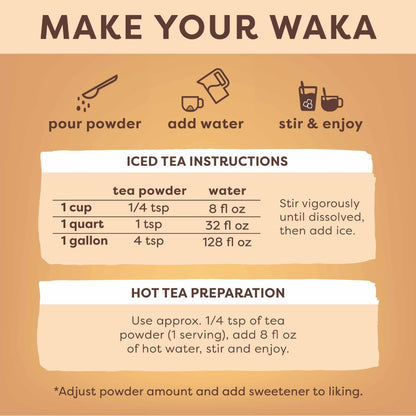 Waka Raspberry Green Tea Powder, Unsweetened Instant Tea, 4.5 oz