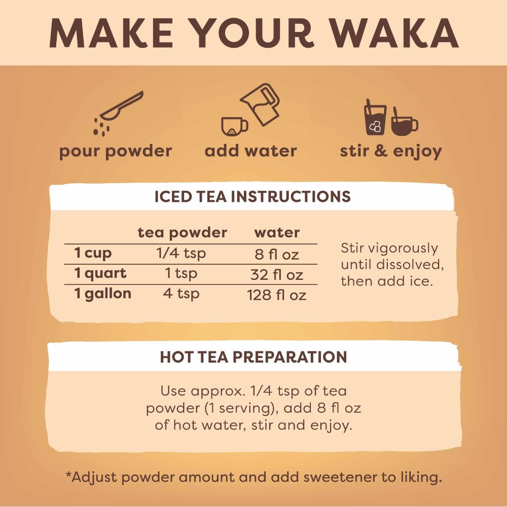 Waka Instant Raspberry Green Tea Powder, 0.45 oz Travel Pack