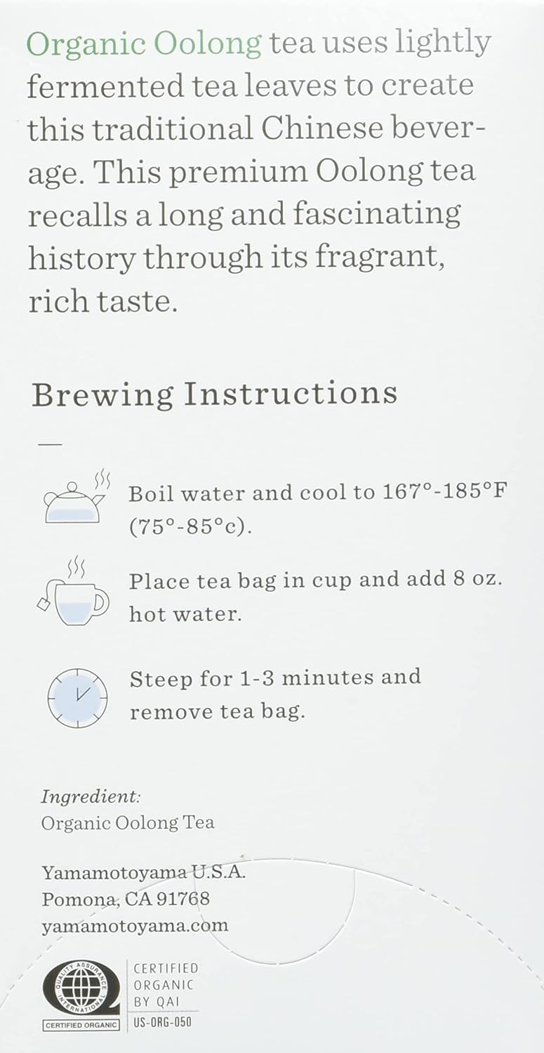 Yamamotoyama Organic Oolong Tea Bag 18 ct (Pack of 6)