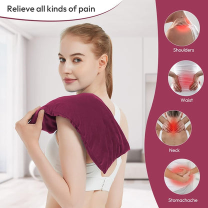 MORLIDEN Neck Heating Pad Microwavable for Shoulders, Warmer Wrap Microwave Heating Pad for Neck and Shoulders for Pain Relief (Navy Blue)