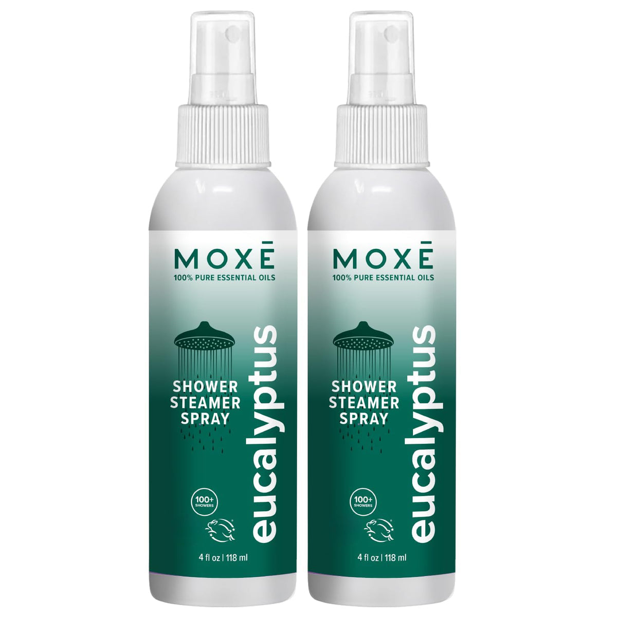 MOXĒ Eucalyptus Oil Shower Mist, Spa Steam Spray, Certified Natural 100% Essential Oils, Made in USA, Aromatherapy, Sinus Congestion Relief, Tension Relief, 4 Ounces