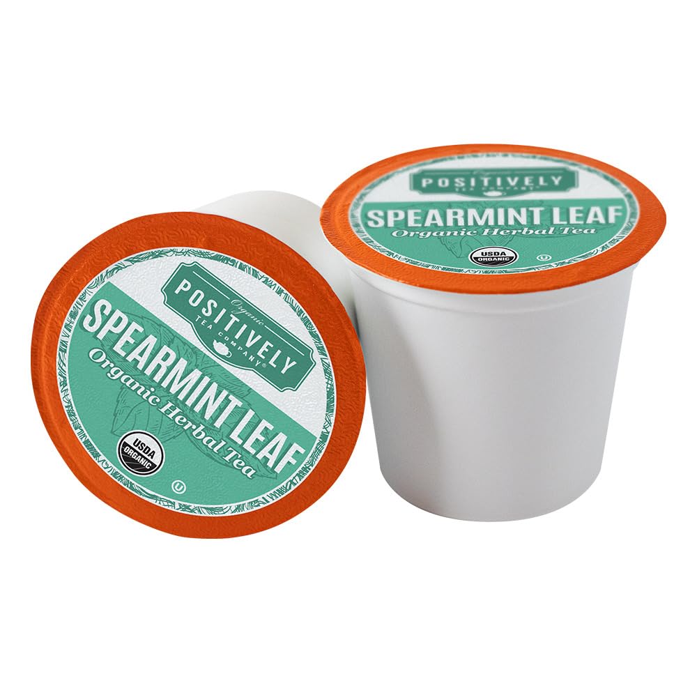 Organic Positively Tea Company, Spearmint Herbal Tea, K-Cup Compatible, 24 Pods