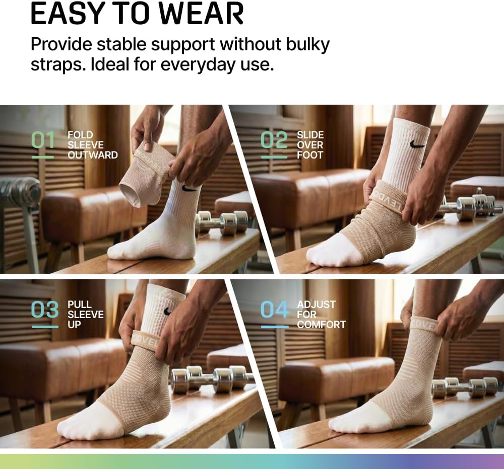 Modvel Foot & Ankle Brace Socks for Sprained Ankle Compression Sleeve - Foot Support for Women & Men - Tendonitis & Arthritis Ankle Brace Sports Running, Torn Ligaments & Women Stabilizing Ankle Wrap