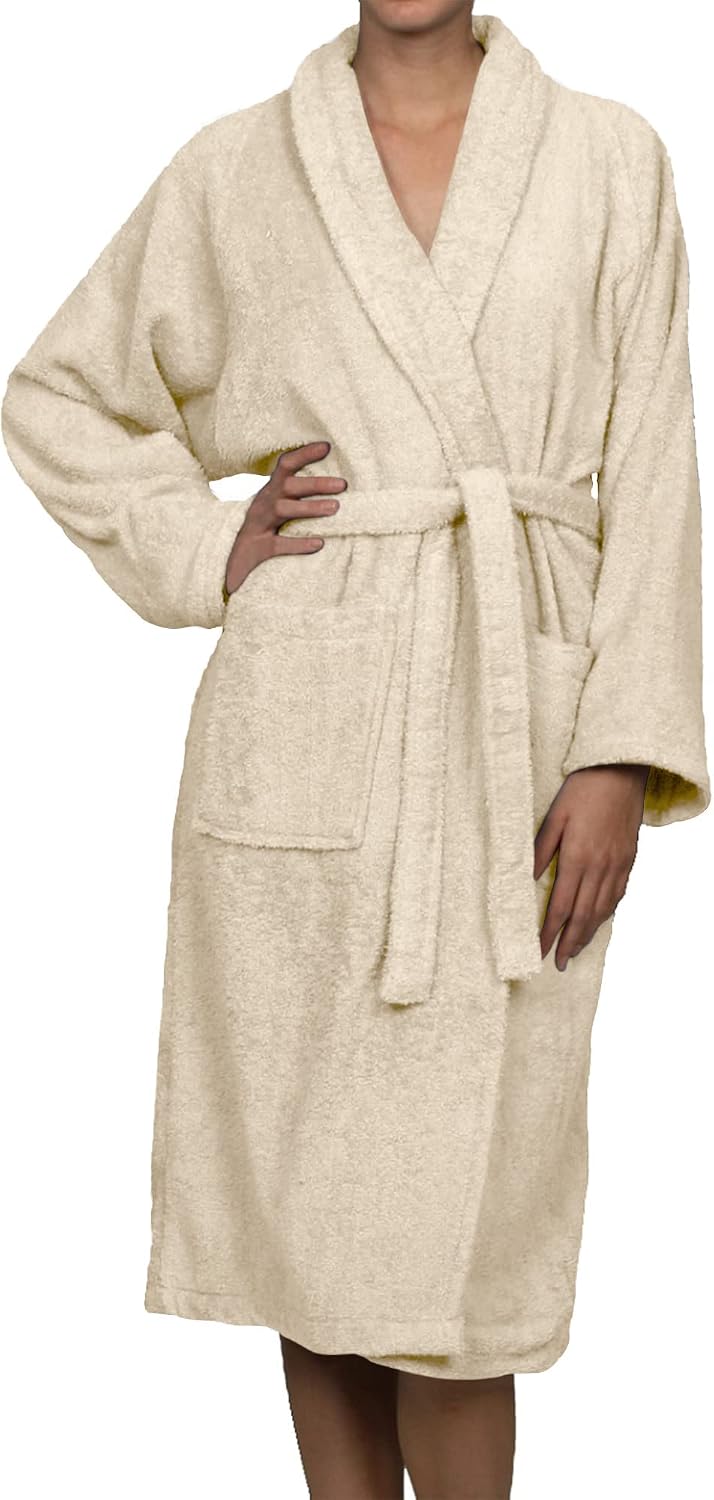 Cotton Unisex Terry Robe, Soft And Absorbent Robes For Men And Women, Bathroom Accessories