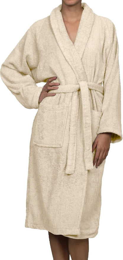 Cotton Unisex Terry Robe, Soft And Absorbent Robes For Men And Women, Bathroom Accessories