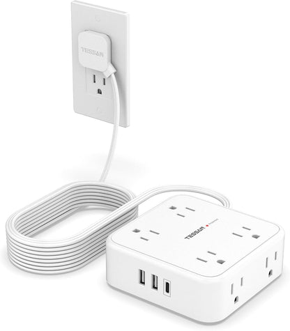 TESSAN Surge Protector Power Strip with 900J Surge Protection, 5 Ft, Grey