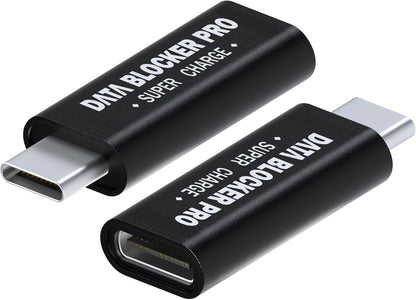 MMOBIEL USB-C to USB-A Data Blocker [2 Pack] Charge-Only Adapter for Safe Charging in Public, Blocks Data Transfer & Juice Jacking, Protects Phones, Tablets, Laptops – Black