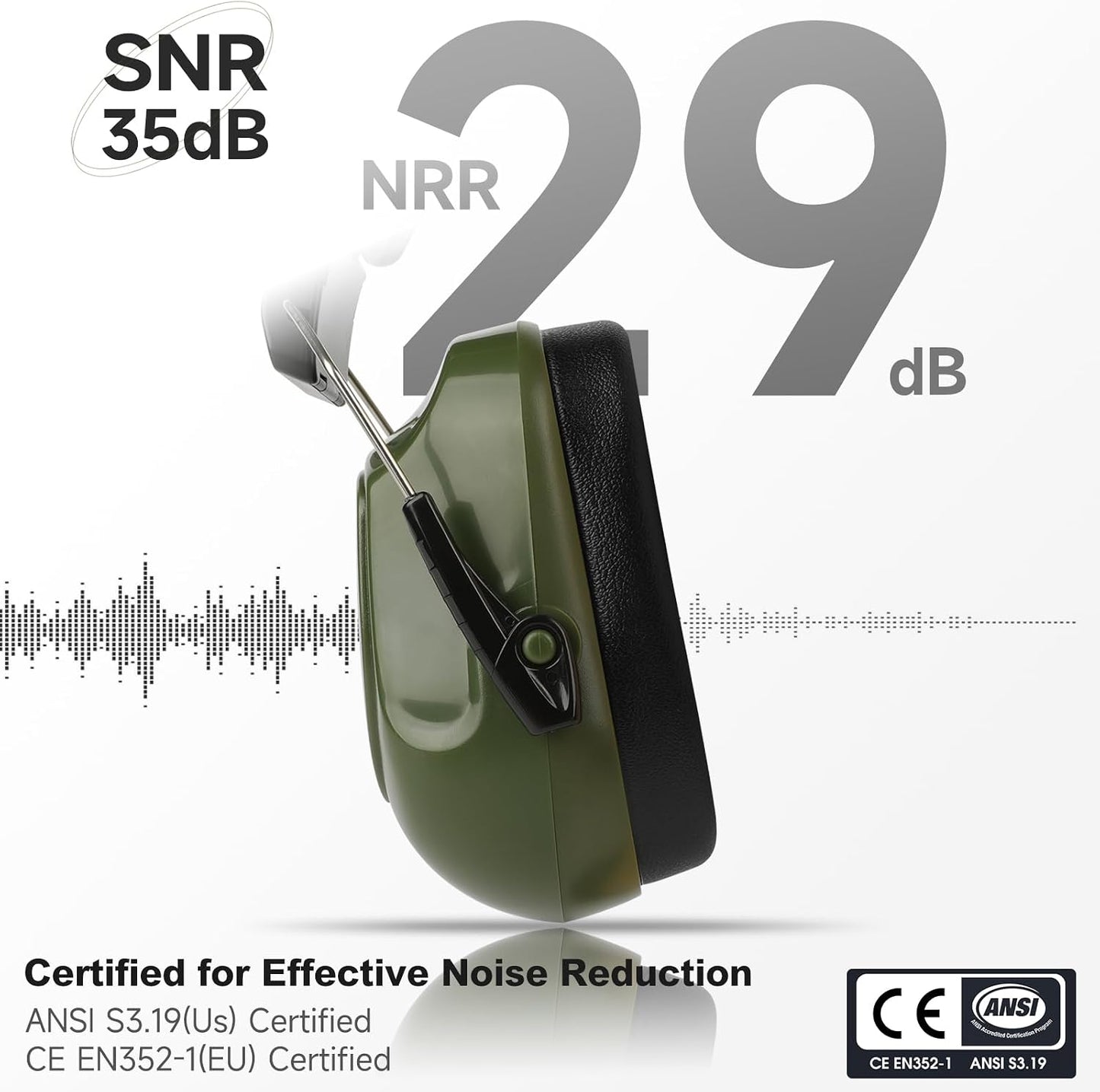Noise Reduction Ear Protection Ear Muffs, Shooting Ear Protection, SNR 28dB Noise Cancelling Headphones for Adults Kids Autism, Hearing Protection for Shooting,Gun Range,Mowing