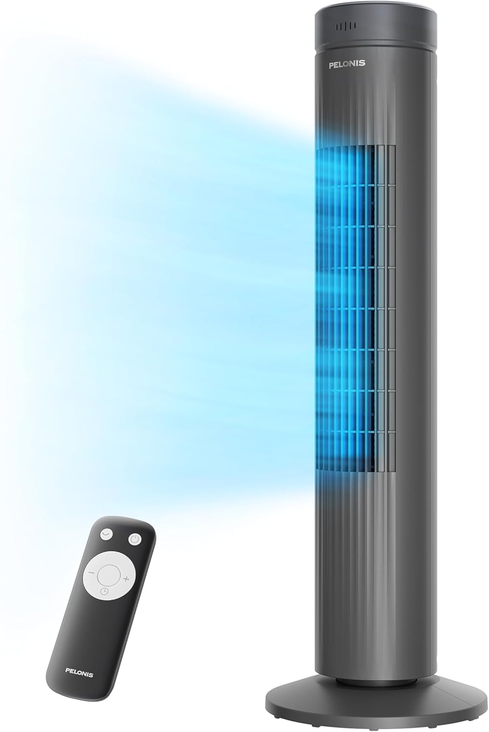 PELONIS 30 Inch Tower Fan for Bedroom, Quiet Oscillating Standing Fan with 3 Speeds, Portable Cooling Fan for Home Office Dorm Room, Auto-off Timer, Black, PFT28A2BBB