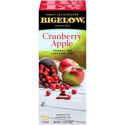 Bigelow Cranberry Apple Herbal Tea Bags 28-Count Box (Pack of 1) Cranberry Apple Hibiscus Flavored Herbal Tea Bags All Natural Non-GMO