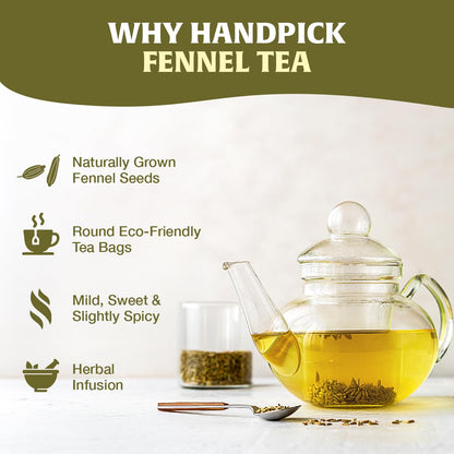 HANDPICK Fennel Tea (100 Teabags) Authentic Indian Origin Natural Grown