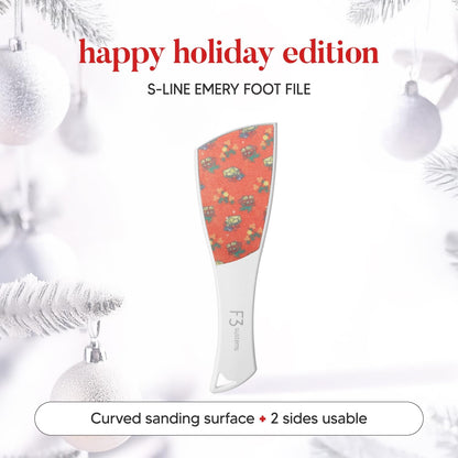 S-Line Emery Foot File, Colossal Double-Sided Pedicure Tool, Effective for Cracked Heel, Ergonomic Design for Easy Grip (White)