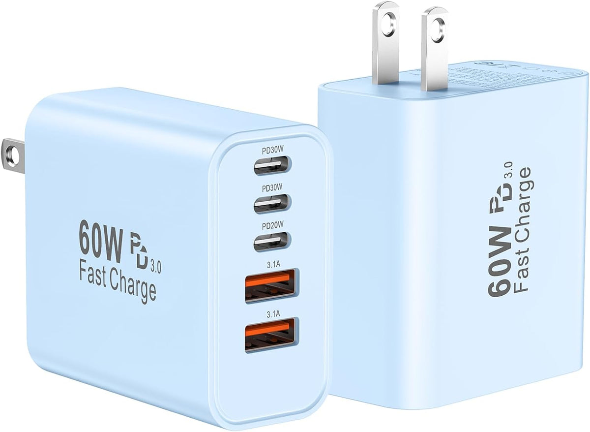 USB C Charger Block Fast Charging, 60W Phone Charger USBC Wall Plug Adapter