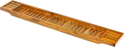 VaeFae Teak Bathtub Tray, Wooden Bath Caddy for Bathtub, Bath Tub Wood Table for Tub