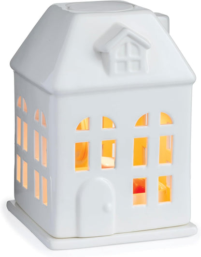 Candle Warmers ETC. Illumination Fragrance Warmer- Light-Up Warmer for Warming Scented Candle Wax Melts and Tarts or to Freshen Room, White Harmony