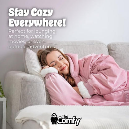 THE COMFY Original | From Shark Tank | Patented | Oversized Sherpa Wearable Blanket Hoodie| Gift for Women & Men | One Size