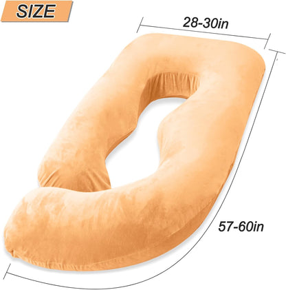 60 Inch Pregnancy Pillow for Sleeping, Extra Large U Shaped Body Pillow, Maternity Pillow for Pregnant Women with Velvet Cover (Dark Grey)