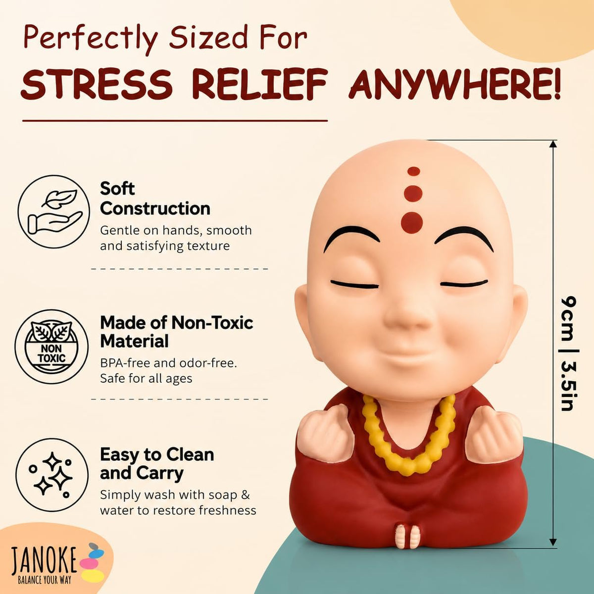 Funny Stress Balls for Adults - Zen Style Squishy Squeeze Toy, Hilarious Gag Gift for Coworkers, Men & Women – Unique Stress Relief Desk Toy