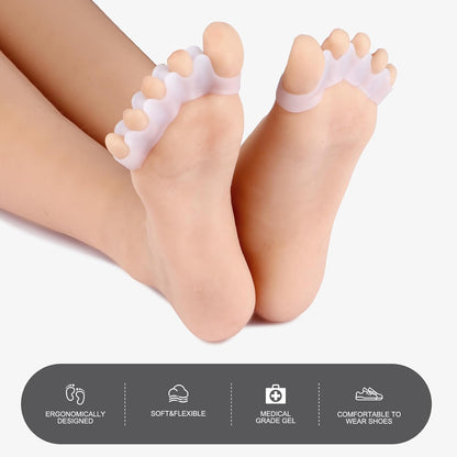 White Gel Toe Separators for Bunions and Hammertoes – 1 Pairs