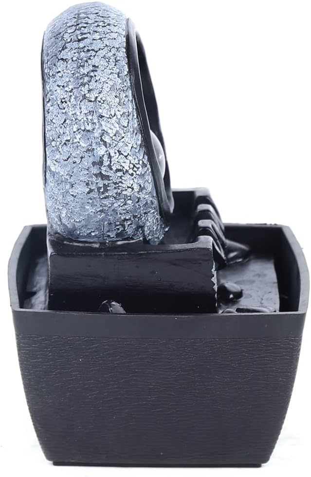 Indoor Tabletop Fountain, Mini Waterfall Fountains with Rolling Ball & LED Light, Fountain Fengshui Indoor Decoration with Silent Pump, for Zen Meditation, Fortune, for Home & Office