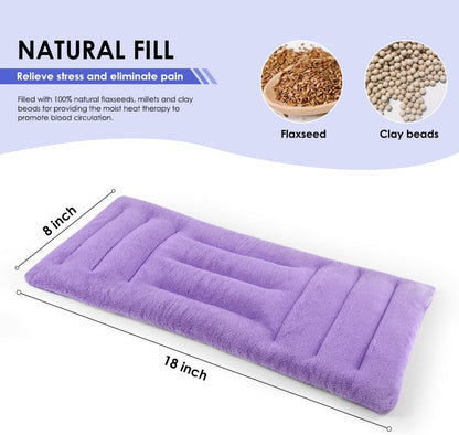 Microwavable Heat Pad for Neck and Shoulders, Weighted Microwave Moist Heating Wrap for Pain Relief Sore Muscle Stress Tension, Heated Wrap with Aromatherapy, Hot & Cold Compress, Grey