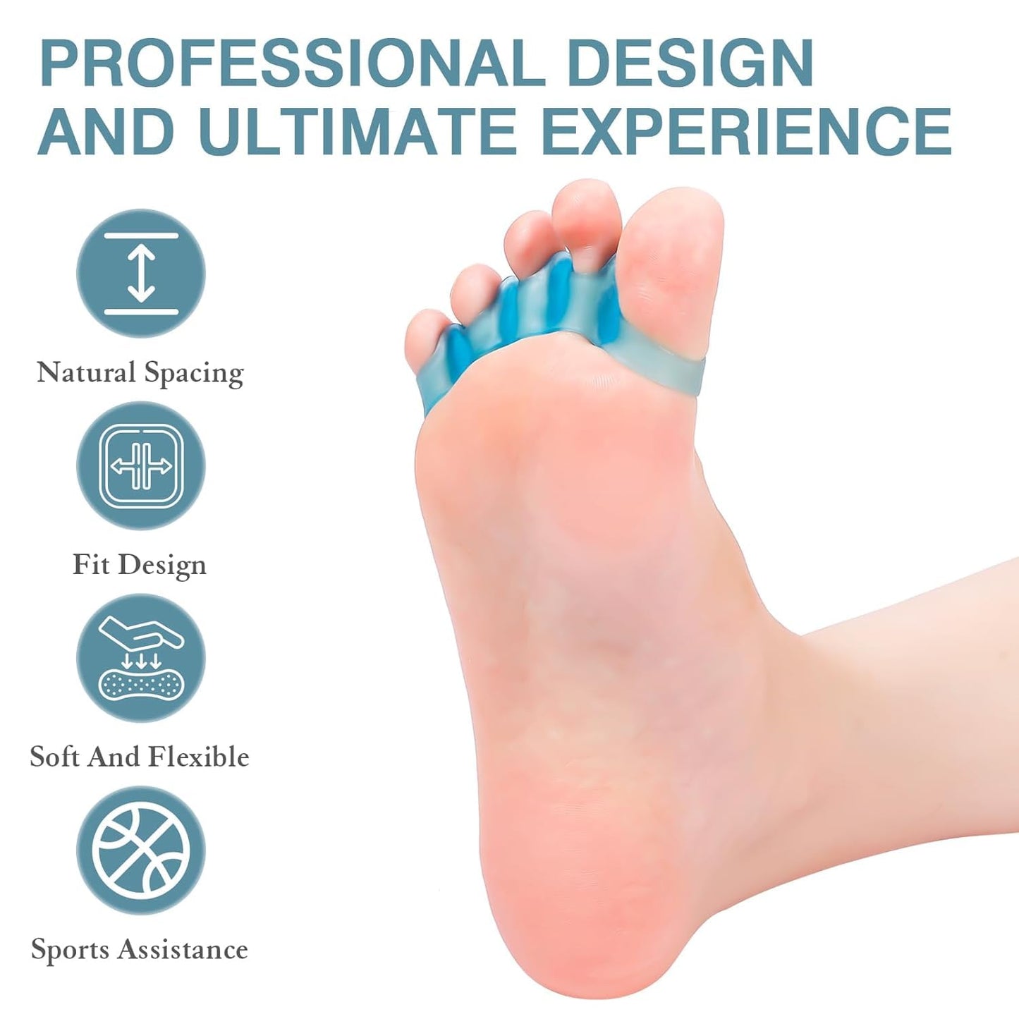 2PCS Toe Spacers for Women and Men, Toe Separators for Pedicure, Bunion Corrector, Hammer Toe Straightener, Plantar Fasciitis, Toe Spreaders for Foot Pain Relief and Foot Health. (2, Black)