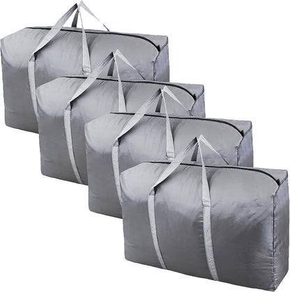 100L Extra Large Storage Bags, Big Moving Bags with Strong Zippers & Carrying Handles, Packing Bags for Moving, Storage, Travel and Camping, Storage Totes For Space Saving (Black)