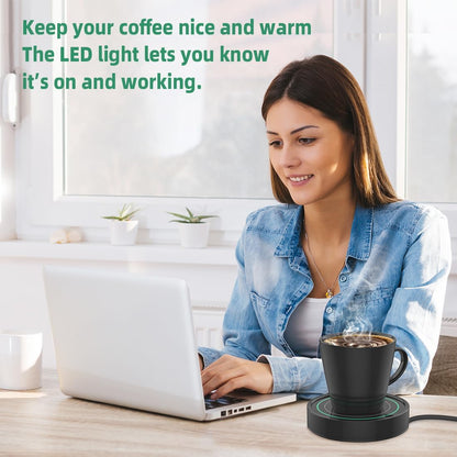 Coffee Mug Warmer, Electric Beverage Warmers for Office Home Desk Use, Smart Cup Warmer Thermostat Coaster for Hot Coffee Tea Espresso Milk Candle Wax with Gravity Switch Auto On/Off 135F