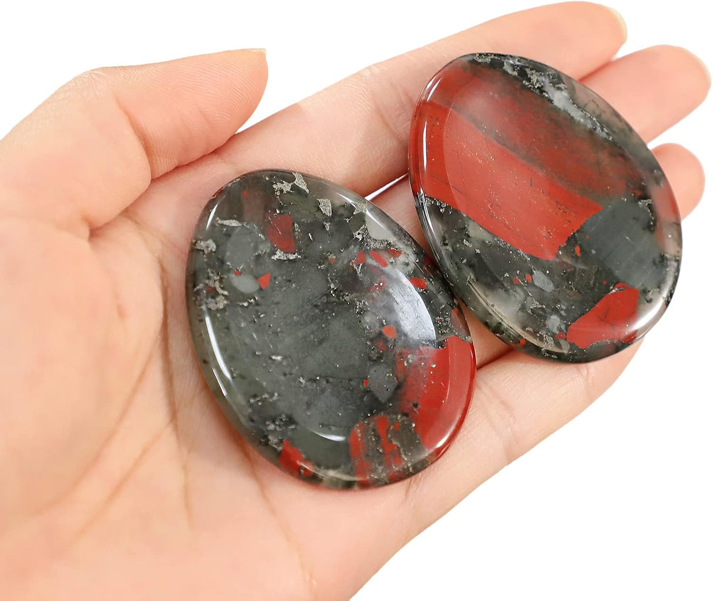 Fekuar Natural Moonstone Crystal Thumb Worry Stone, Hand Carved Healing Crystal Teardrop Pocket Worry Stones for Anxiety Stress Relief Meditation