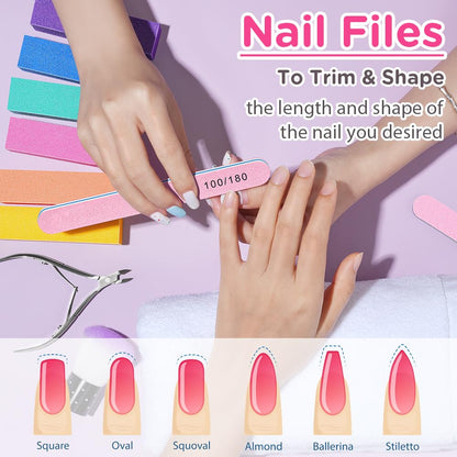 TsMADDTs Nail Files and Buffers, Professional Manicure Tools for Nail Care | Durable Emery, For Natural Or Acrylic Nails, Shaping and Polishing, Salon-Quality, DIY or Pro, 12PCS 100/180 Grit Nail Files