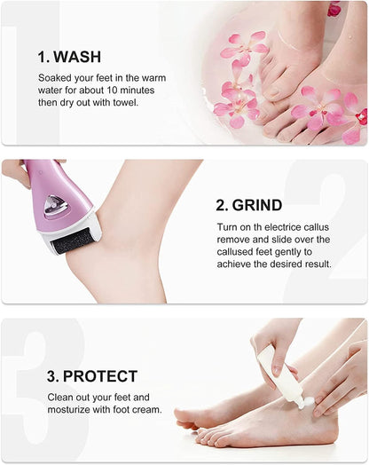 Electric Feet Callus Removers Rechargeable,Portable Electronic Foot File Pedicure Tools, Electric Callus Remover Kit,Professional Pedi Feet Care Perfect for Dead,Hard Cracked Dry Skin