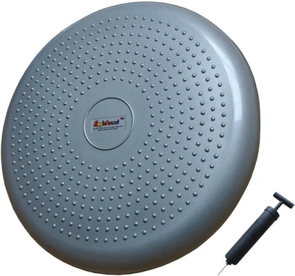AppleRound Inflated Wobble Cushion with Hand Pump, Air Stability Board (Extra Thick), Core Balance Disc for Adults, Sensory Wiggle Seat for Kids, Flexible Seating for All Age, 13.5in / 34cm Diameter