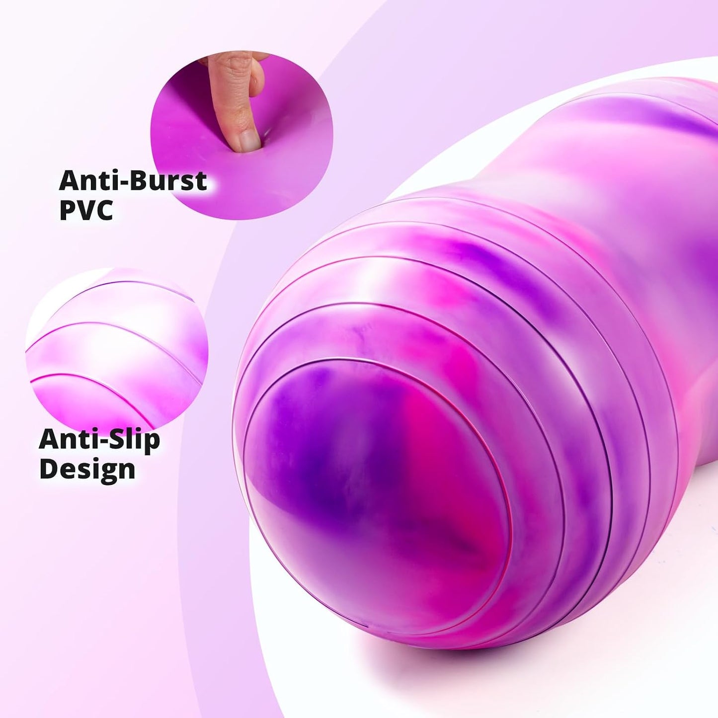 18’’/20’’ Peanut Ball for Kids & Adults, Anti-Burst Exercise Ball for Autism Sensory Training, Pregnancy & Physical Therapy, Yoga Balance Ball Chair for Fitness.