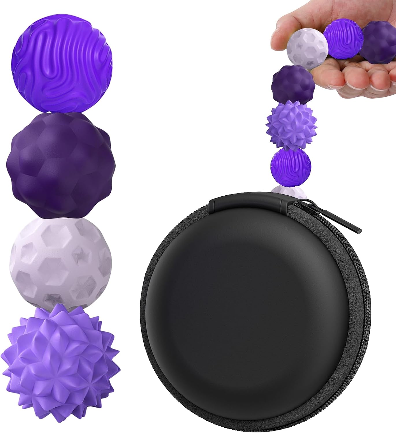 BUSOHA Silicone Magnetic Fidget Balls - 4 Pack Fidget Toys for Adult