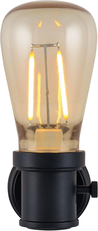 GE Vintage LED Edison Night Lights Plug Into Wall, 2-Pack, Dusk to Dawn Auto Sensor, Warm White, Adjustable Brightness Plug in Nightlight with Manual On/Off/High/Low Switch, Perfect for Adults