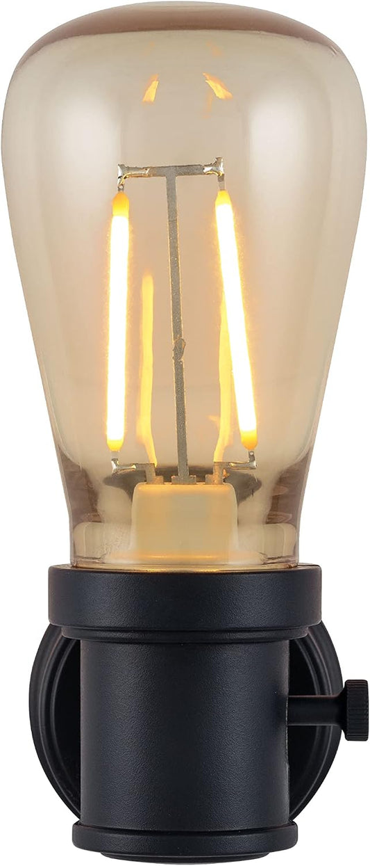 GE Vintage LED Edison Night Lights Plug Into Wall, 2-Pack, Dusk to Dawn Auto Sensor, Warm White, Adjustable Brightness Plug in Nightlight with Manual On/Off/High/Low Switch, Perfect for Adults