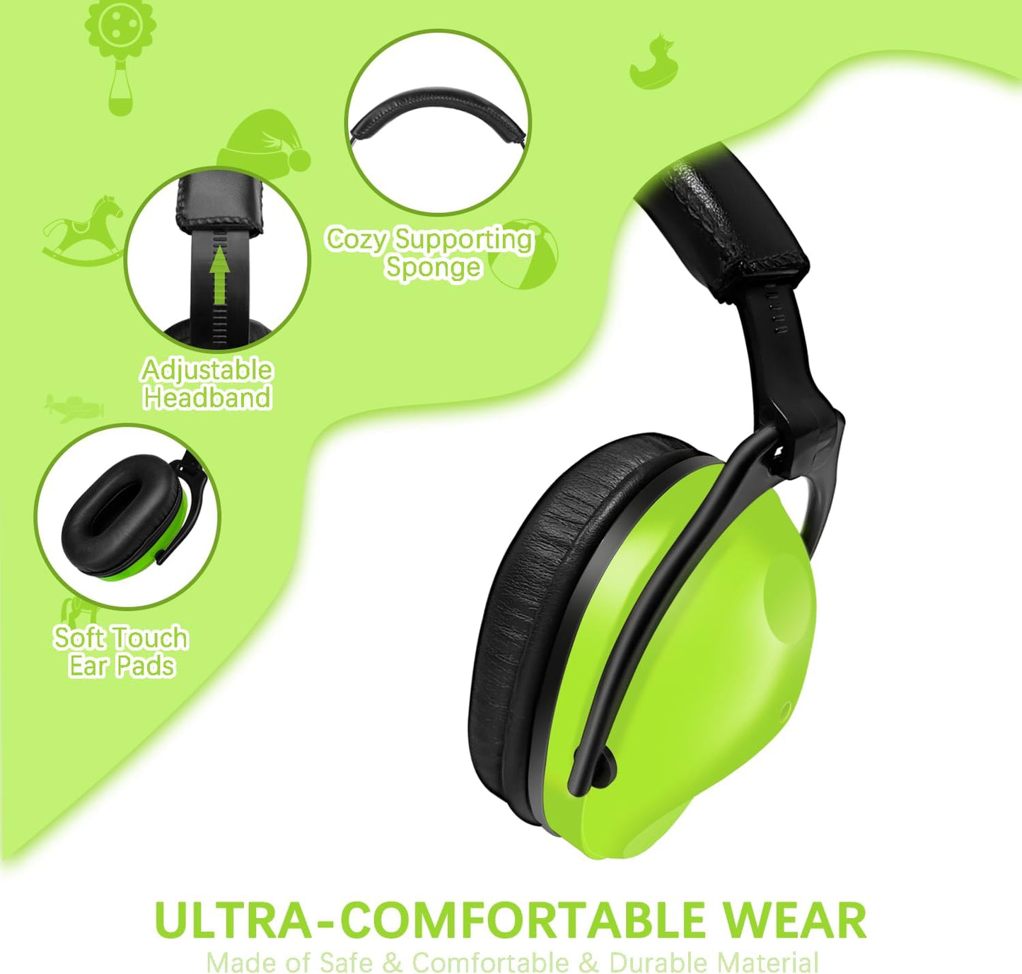 ZOHAN EM030 Kids Ear Protection, Noise Cancelling Headphones Ear Muffs for Autism Sensory, Safety Noise Reduction Hearing Protection for Monster Truck/Concerts/Fireworks/Air Shows