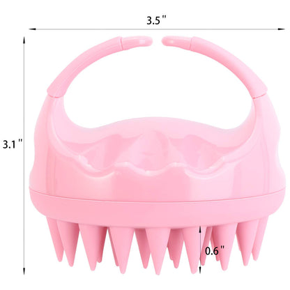 3 Pcs Silicone Scalp Massager & Shampoo Brush, Handheld Scalp Scrubber Cleansing Brush for Shower