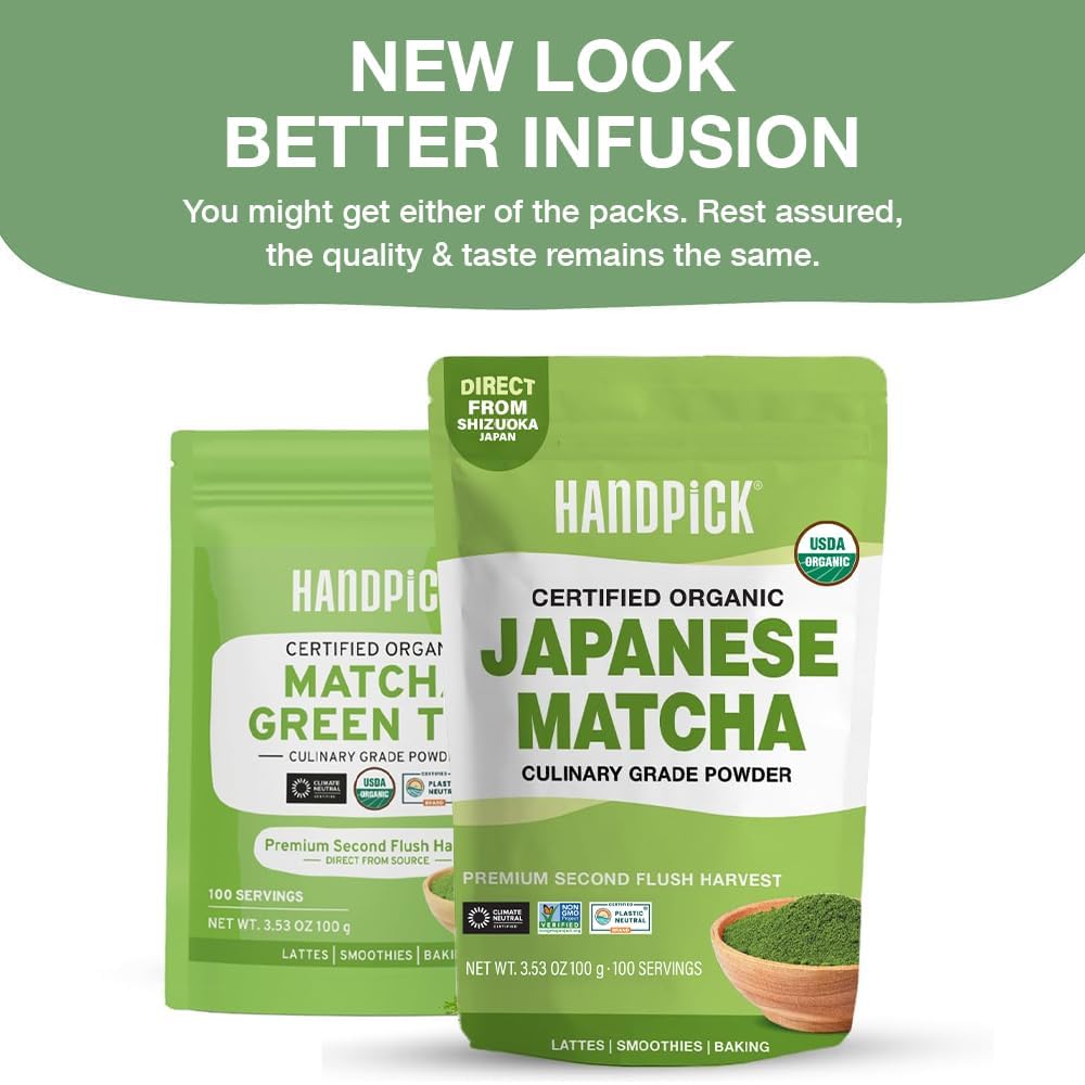 HANDPICK Lemon Balm Tea Bags – 100 Count | 100% Pure & Naturally Dried | Caffeine-Free Herbal Tea with Citrus Flavor & Aroma | Premium Lemon Balm Leaf