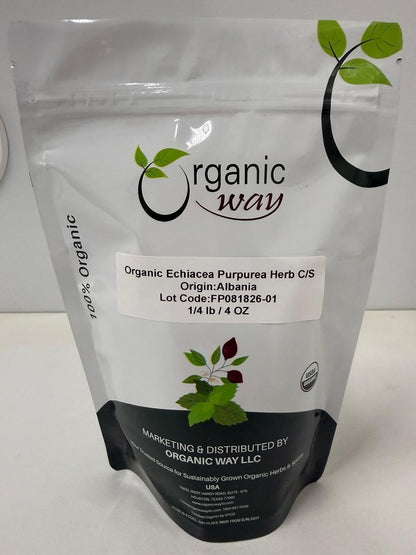 Organic Way Echinacea Purpurea Cut & Sifted - Origin Albania (4 Ounce Pack)