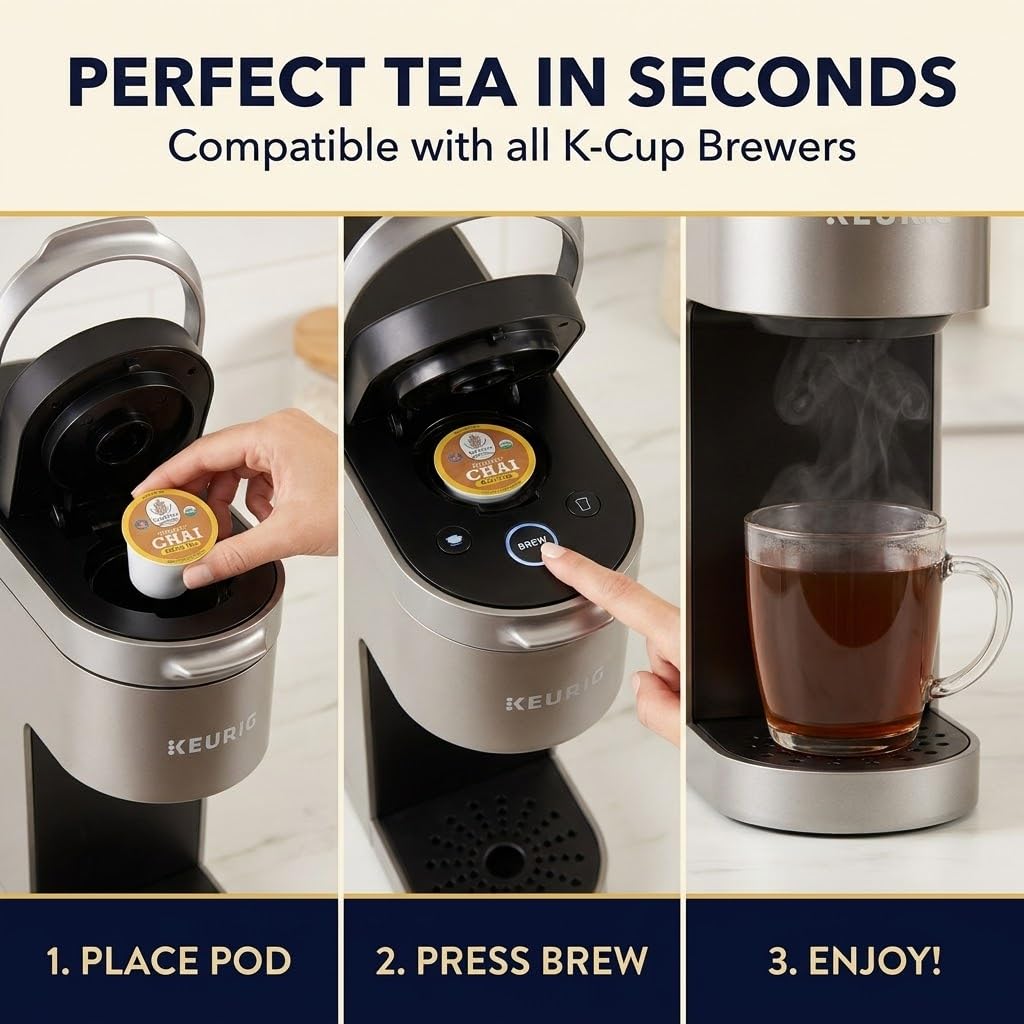 Organic Chamomile and Lavender Tea Pods for Keurig - Decaf Herbal Tea for Keurig K Cups - Honey Chamomile Lavender by Teavity (12 Tea Pods)