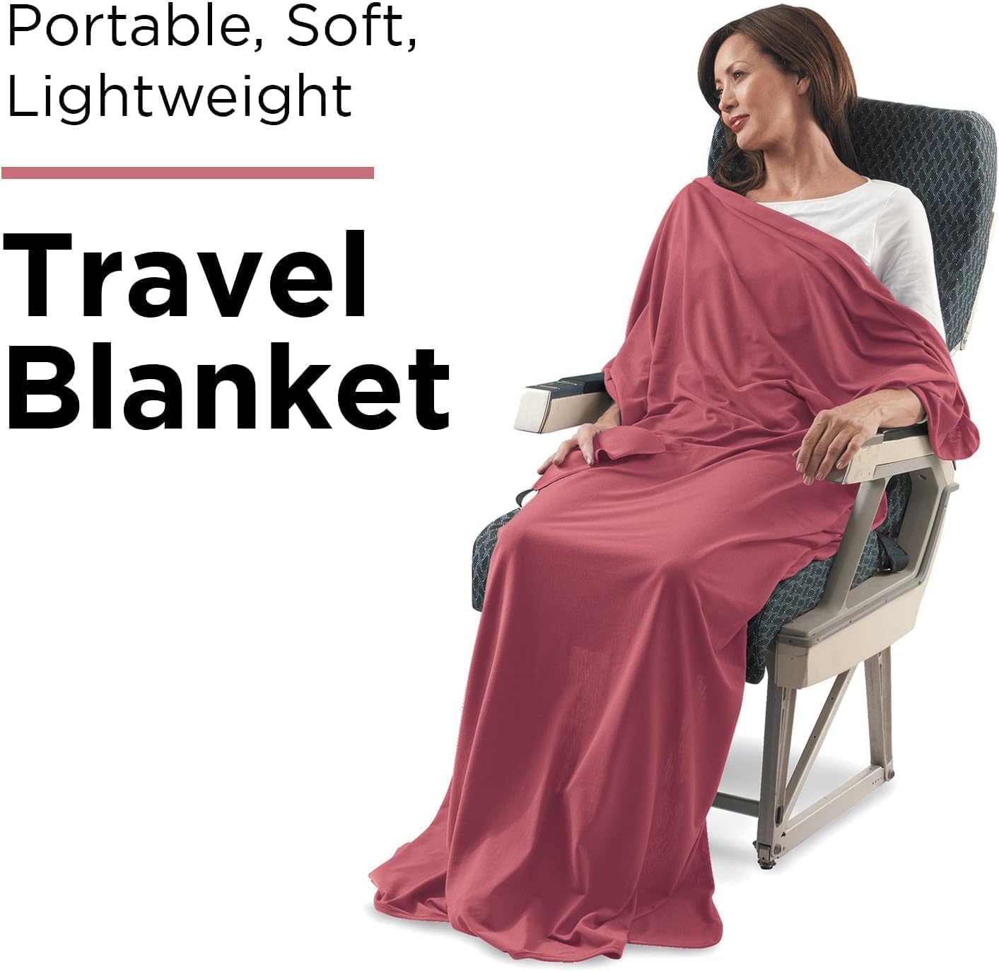 SAGEFINDS Airplane Travel Blanket | Compact Throw Blanket for Camping and Hiking | Converts into a Pillow | Travel Gift | Soft Jersey Knit | Fits in Backpack | Attaches to Luggage | Travel Essential