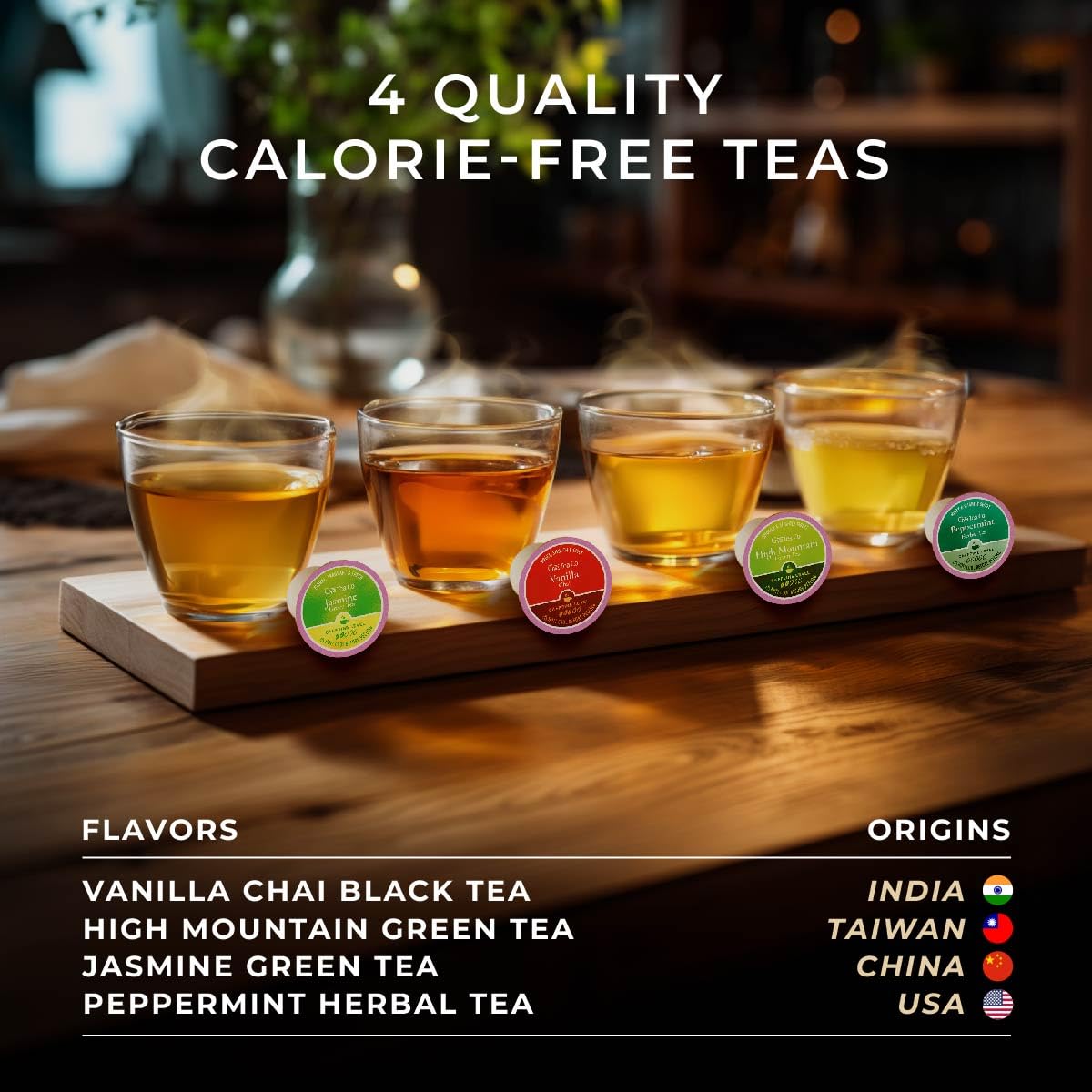 Gya Tea Co Purely Herbal Tea Pod Collection Gift Set (16 Count) - Different Flavors Assorted Variety Pack